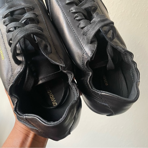 SIXCRAYON Tabi black genuine leather lace up sneakers European 39 - Picture 3 of 4